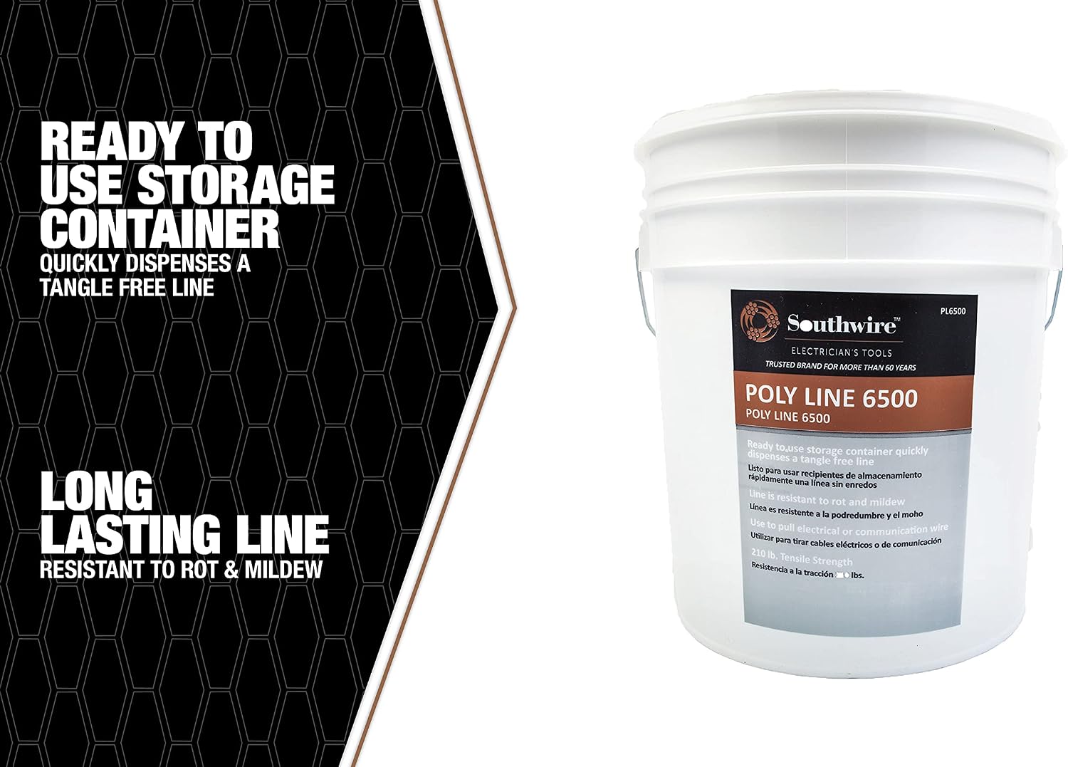 Southwire Tools & Equipment PL6500 210 lbs Tensile Strength Fishing Pull Line 6,500-Feet