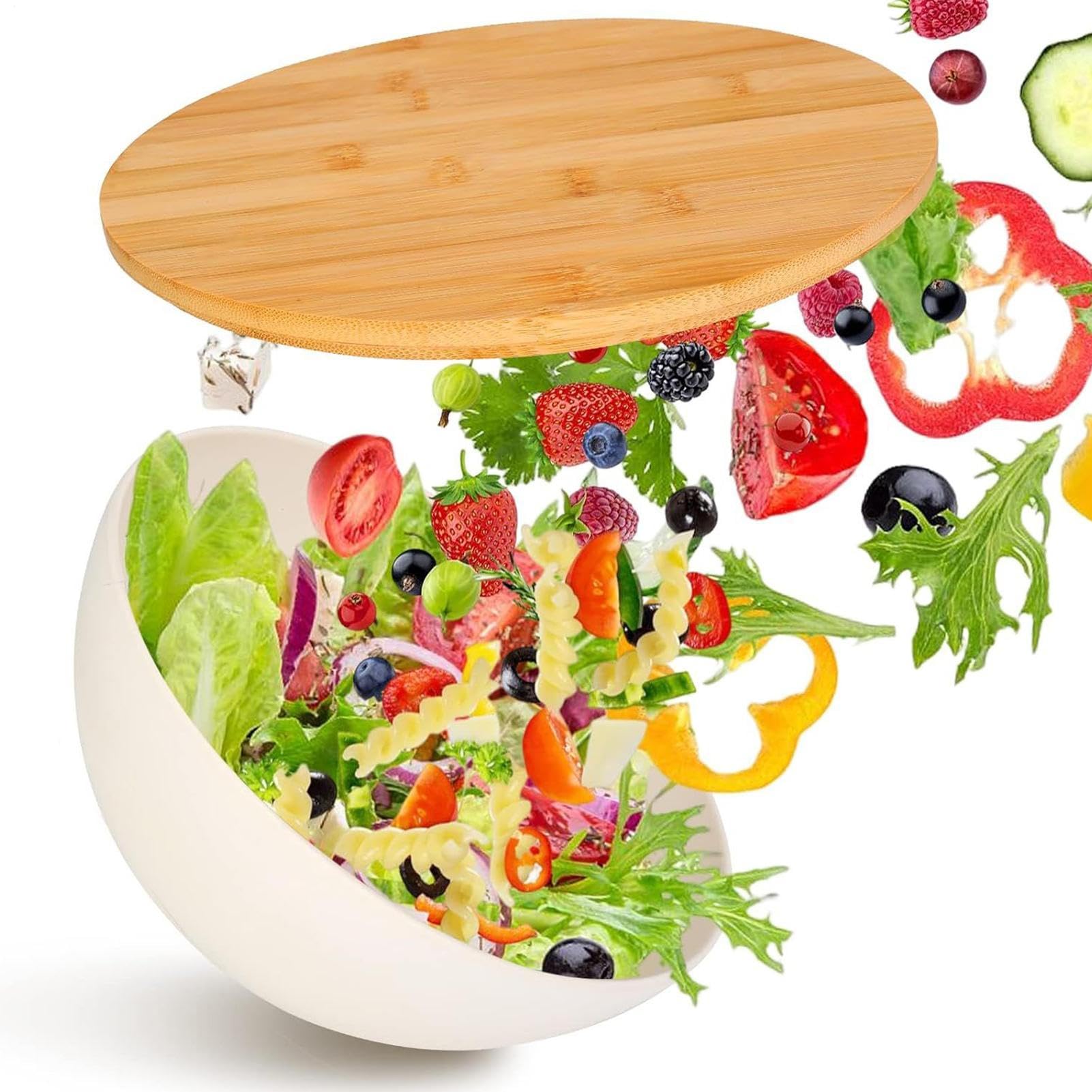 Genérico Cuencos Para Mezclar Con Tapa Preparación Almacenamiento Servicio | Contenedores Para Frutas Anidables Para Cocina Preparación Y Servicio De Comidas Ensalada Snacks Pan Sopa Frutas Verduras