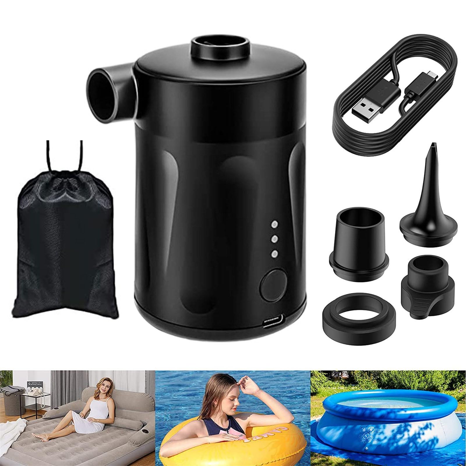 Gonfleur portable pour piscine extérieure, matelas gonflable, bateau gonflable, gonflable, sans fil, sans fil, pour piscine