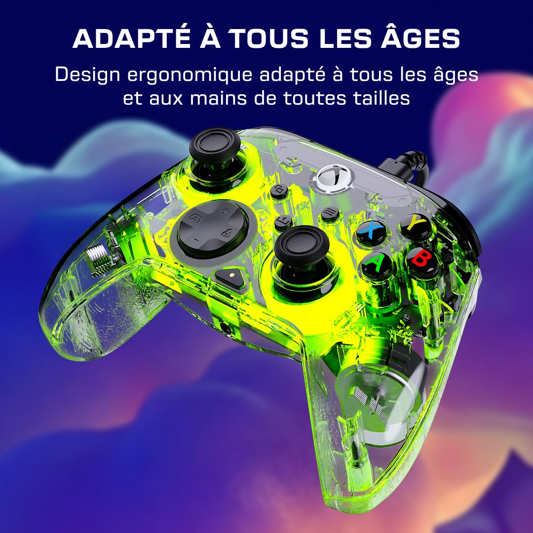 Turtle Beach Afterglow transparente manette de jeu RVB filaire pour Xbox