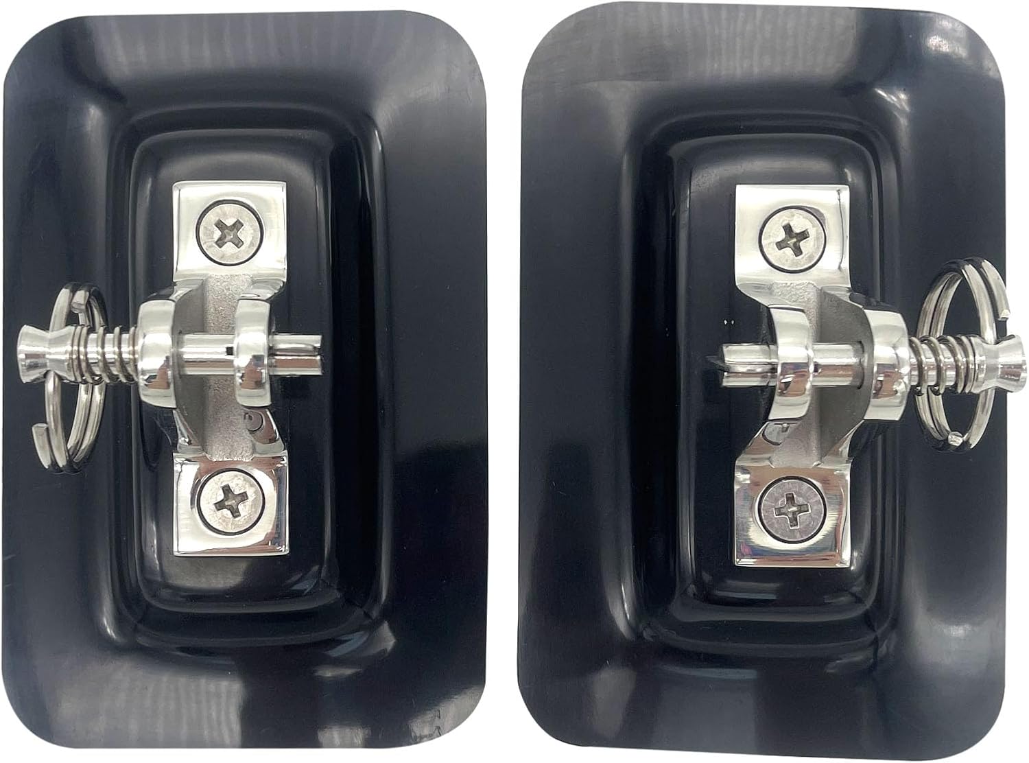 316 Stainless Steel Bimini Top Deck Hinge BiminiTop Fitting Hardware with Fiberglass Base 2-Pc Set for Inflatable Boat