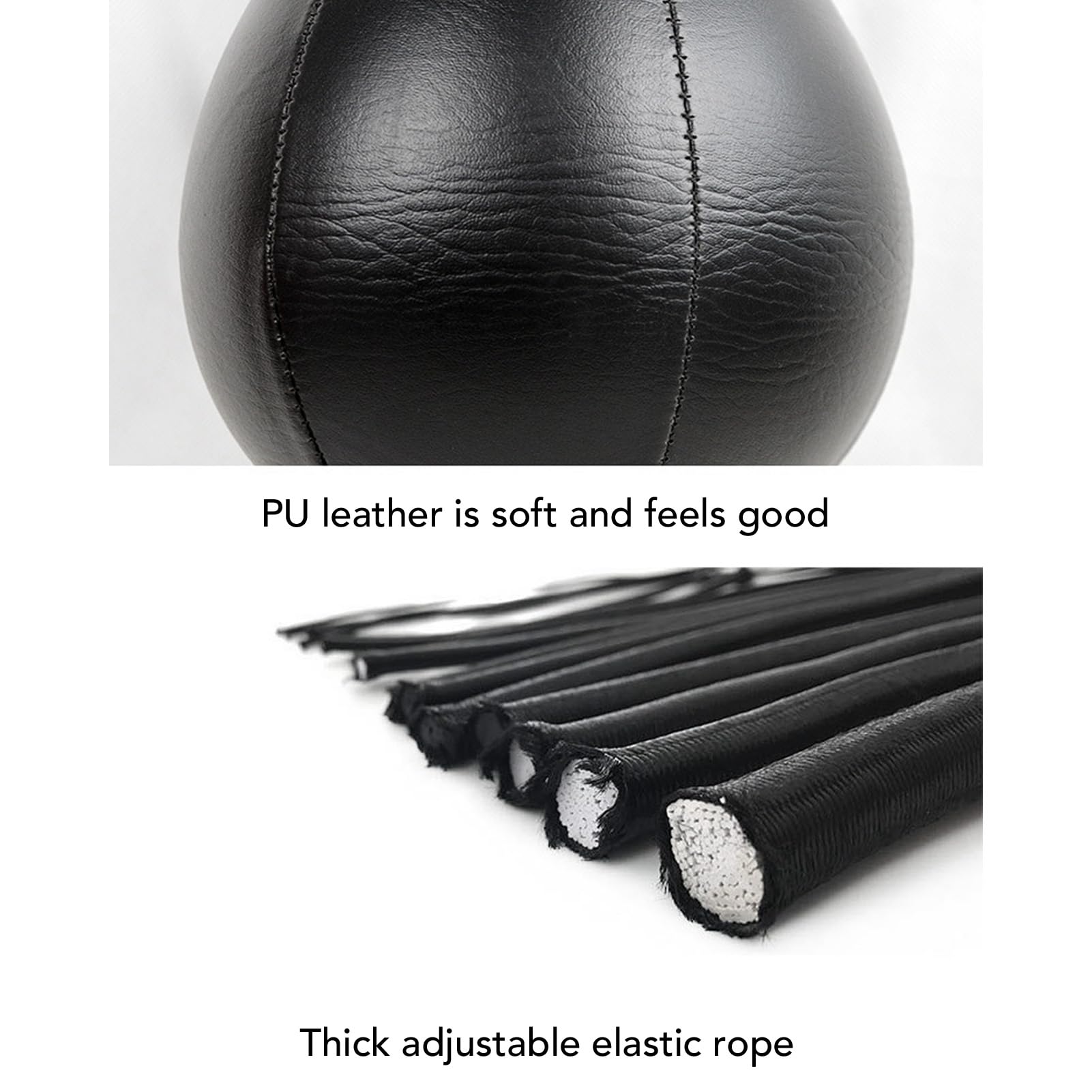 Double End Punching Balls, PU Leather Double End Boxing Speed Bag Punching Bag with Adjustable Cord Pump Rebounds Carry Bag Boxing Speed Training for Home Workout