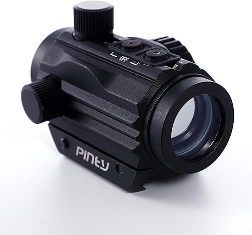 Vista 21 de PINTY Vista de punto rojo con punto rojo/verde y múltiples retículas, para riel Picatinny, pistola, rifle (combo láser opcional)