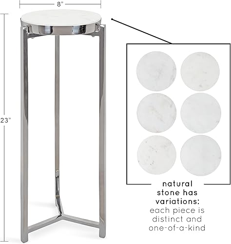 Miniatura 19 de Kate and Laurel Aguilar Glam - Mesa de bebidas de 8 x 8 x 23 pulgadas, color dorado, mesa de té de transición y soporte para plantas con mesa de