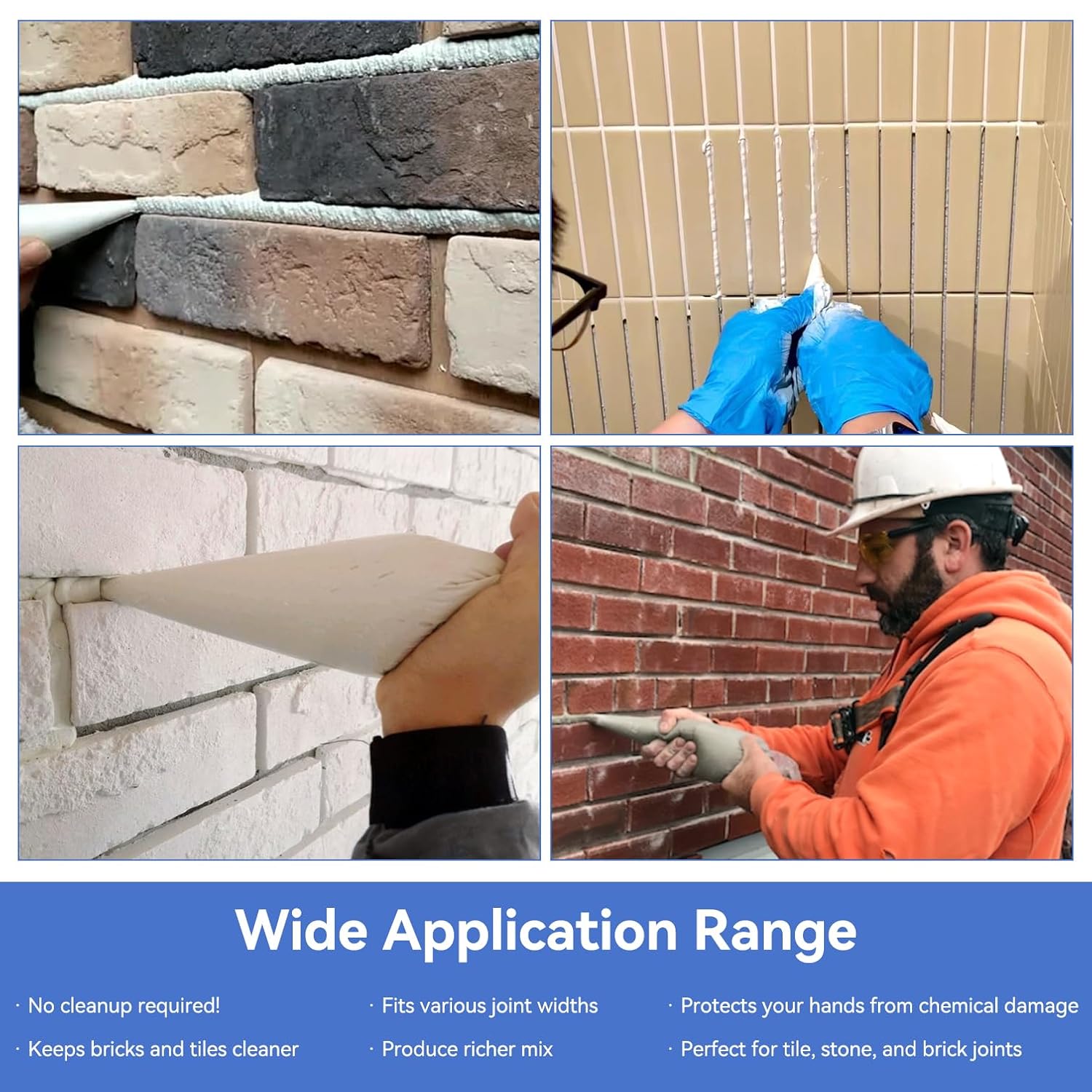 Disposable Plastic Grout Bag - 50 Packs 11"x 20" Mortar Bag, Grout Bags Masonry White, Grout Bag for Tile