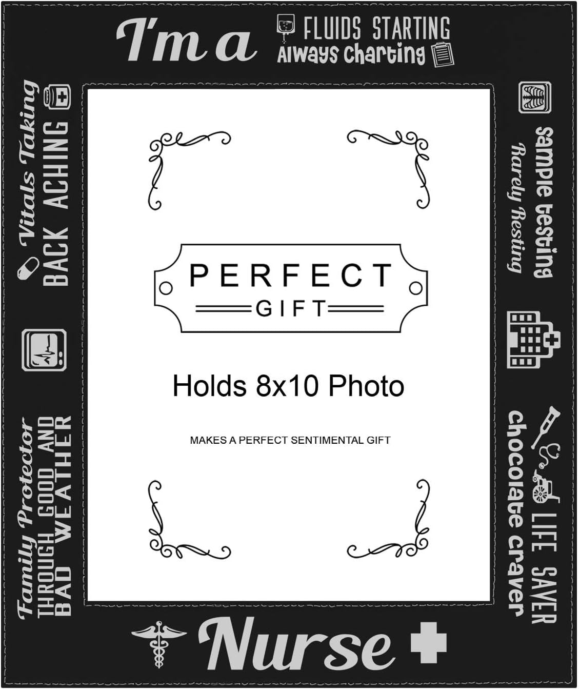 ThisWear Large Photo Frame I Am A Nurse Poem 8x10 Leatherette Photo Frame Black