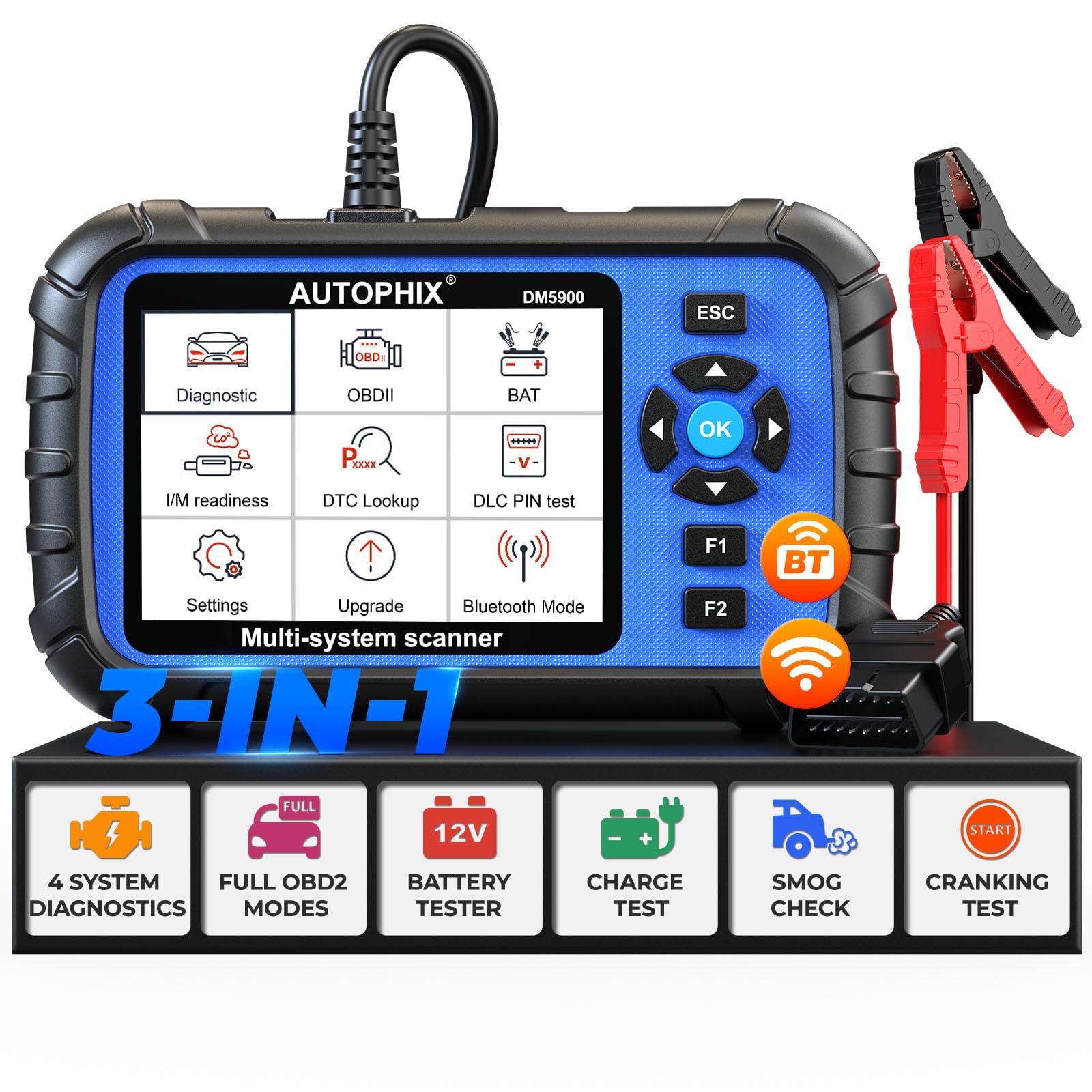 AUTOPHIX Tester baterii skanera OBD2 2 w 1