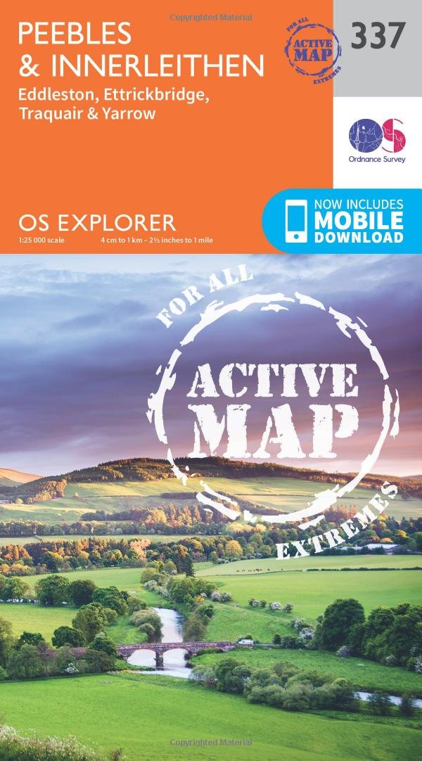 Peebles & Innerleithen Map | Weatherproof | Eddleston, Ettrickbridge, Traquair & Yarrow | Ordnance Survey | OS Explorer Active Map 337 | Scotland | Walks | Hiking | Maps | Adventure