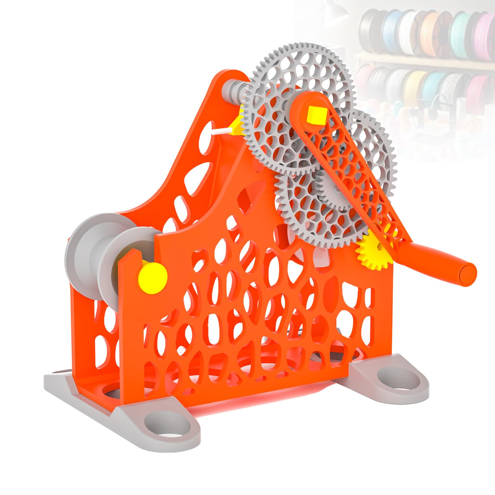Bobinadora De Filamentos 3D,Bobinadora EléCtrica Manual De Consumibles,Bobinado De Alta Eficiencia,Carrete De Suministros De ImpresióN 3D,para Entusiastas De La ImpresióN 3D Orange-Manual