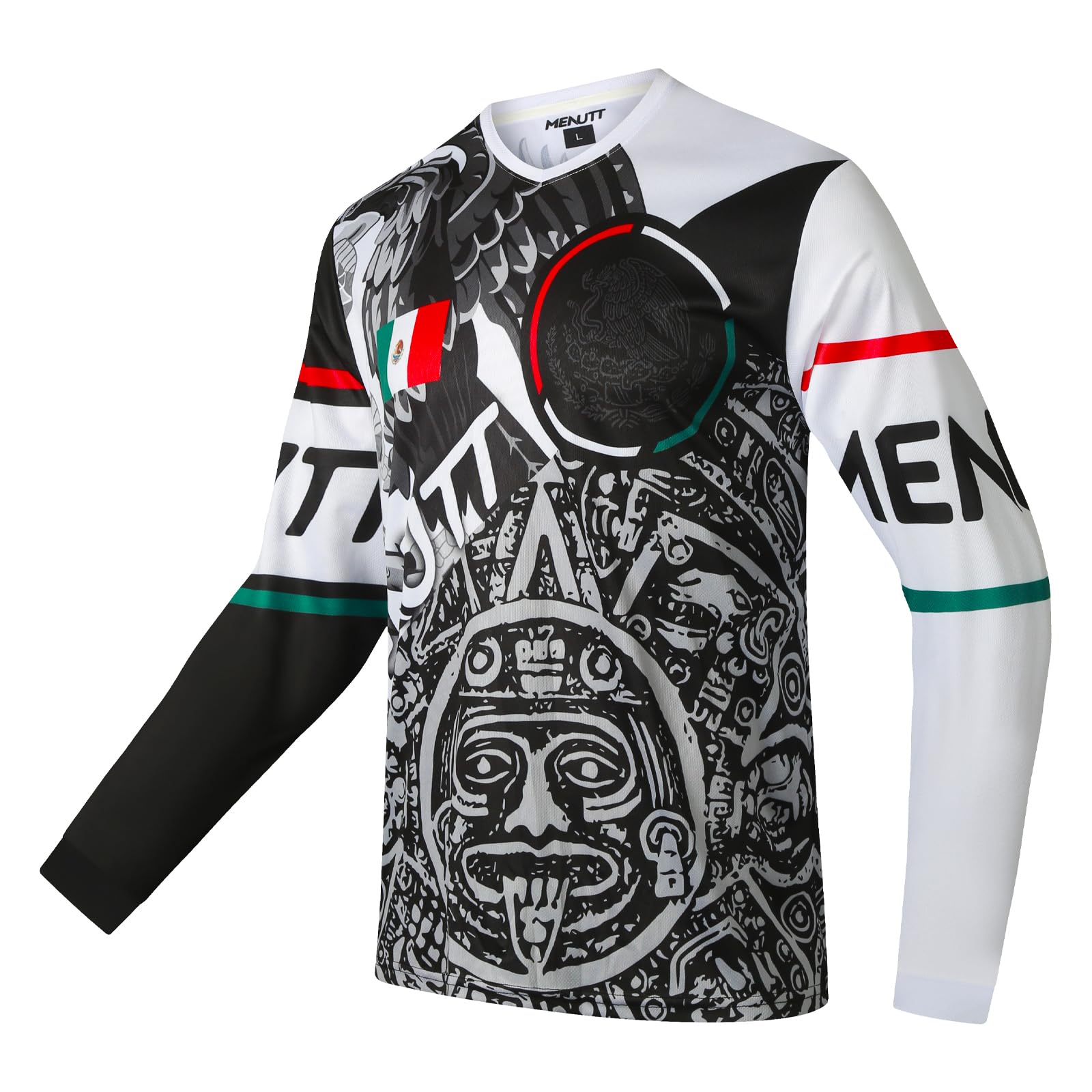 MENUTTMen's Mountain Bike Jersey Long Sleeve MTB Off-Road Mexico Jersey Downhill&Motocross Shirts