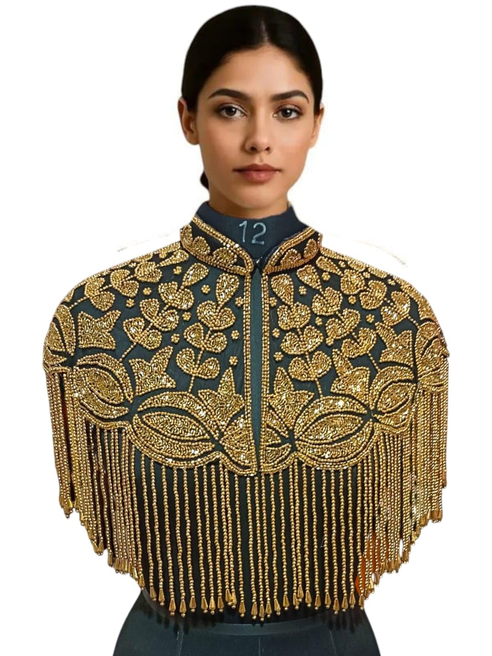 Net poncho; net cape; Women necklaces; net shoulder cape; handmade cape; hand crafted ethnic poncho-picture-23