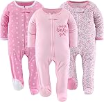 The Peanutshell Bébé fille dormante, dormir et jouer à pied bébé pyjama pour les filles, bébé Pjs, nouveau-né, 0-3, 3-6, 6-9 mois