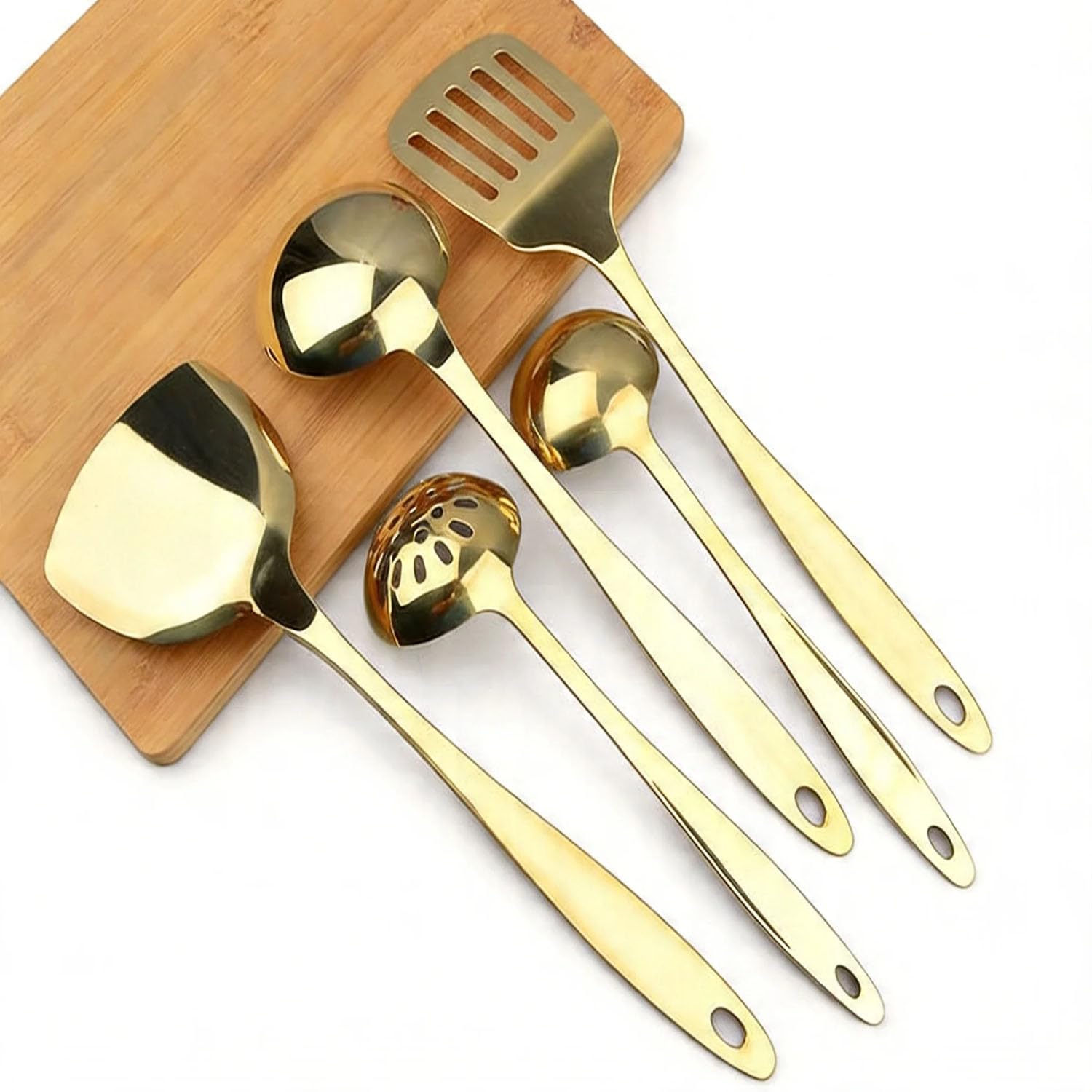 Set Cucina Cocinar PRO Pentolame Utensili Rame Titanio Antiaderenti Accessori Lusso Senza Microplastiche Stile Western/Vintage Adatto all'Uso in Forno Gold,One Size