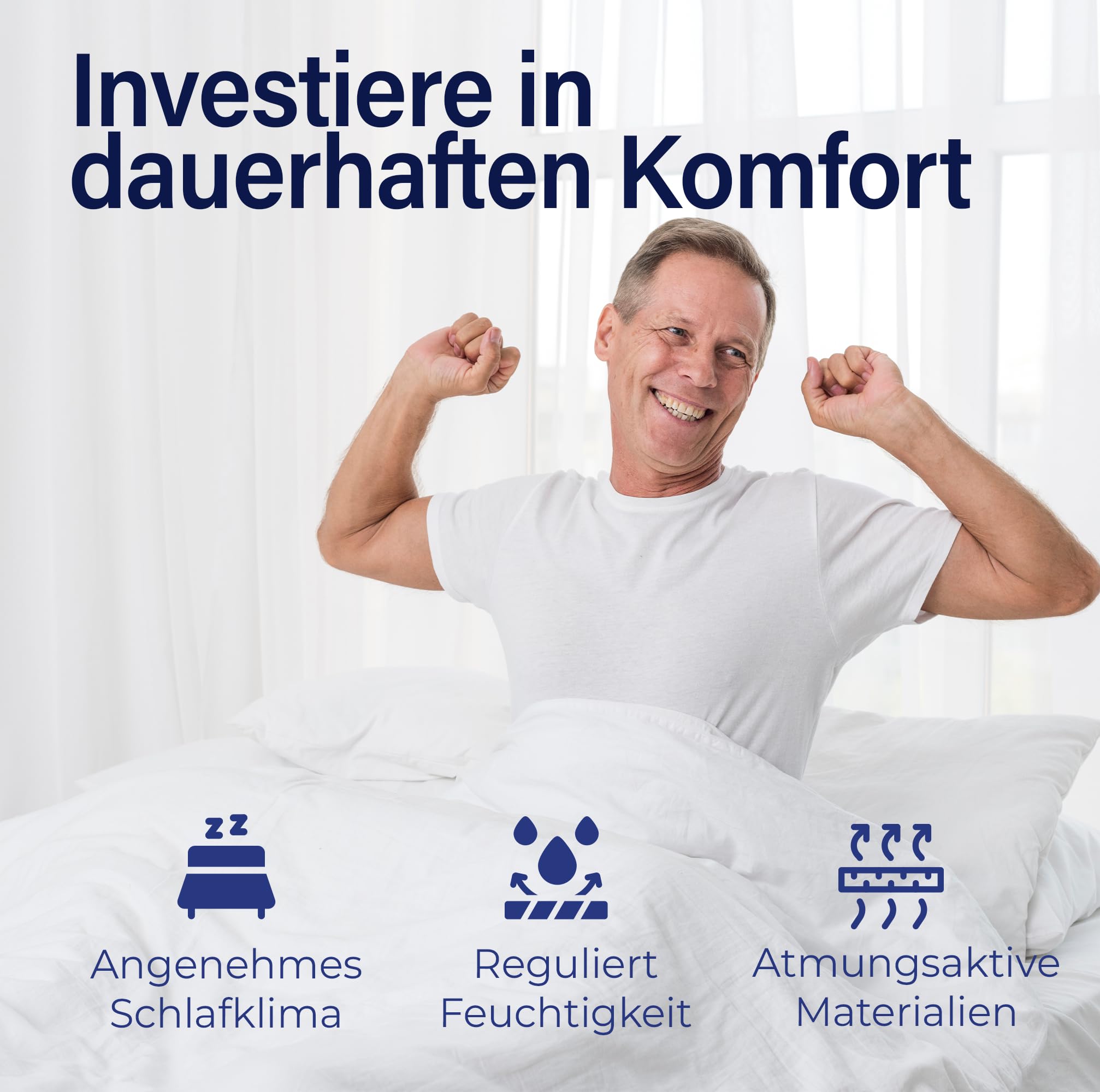 KNERST Matratzentopper 90x200, Memory Foam, 2 Härtegrade, Made in Germany | Topper Memory Foam & Komfortschaum, H2 & H3, OEKO-TEX, atmungsaktiv, waschbarer Bezug, Anti-Rutsch, Matratzen Topper