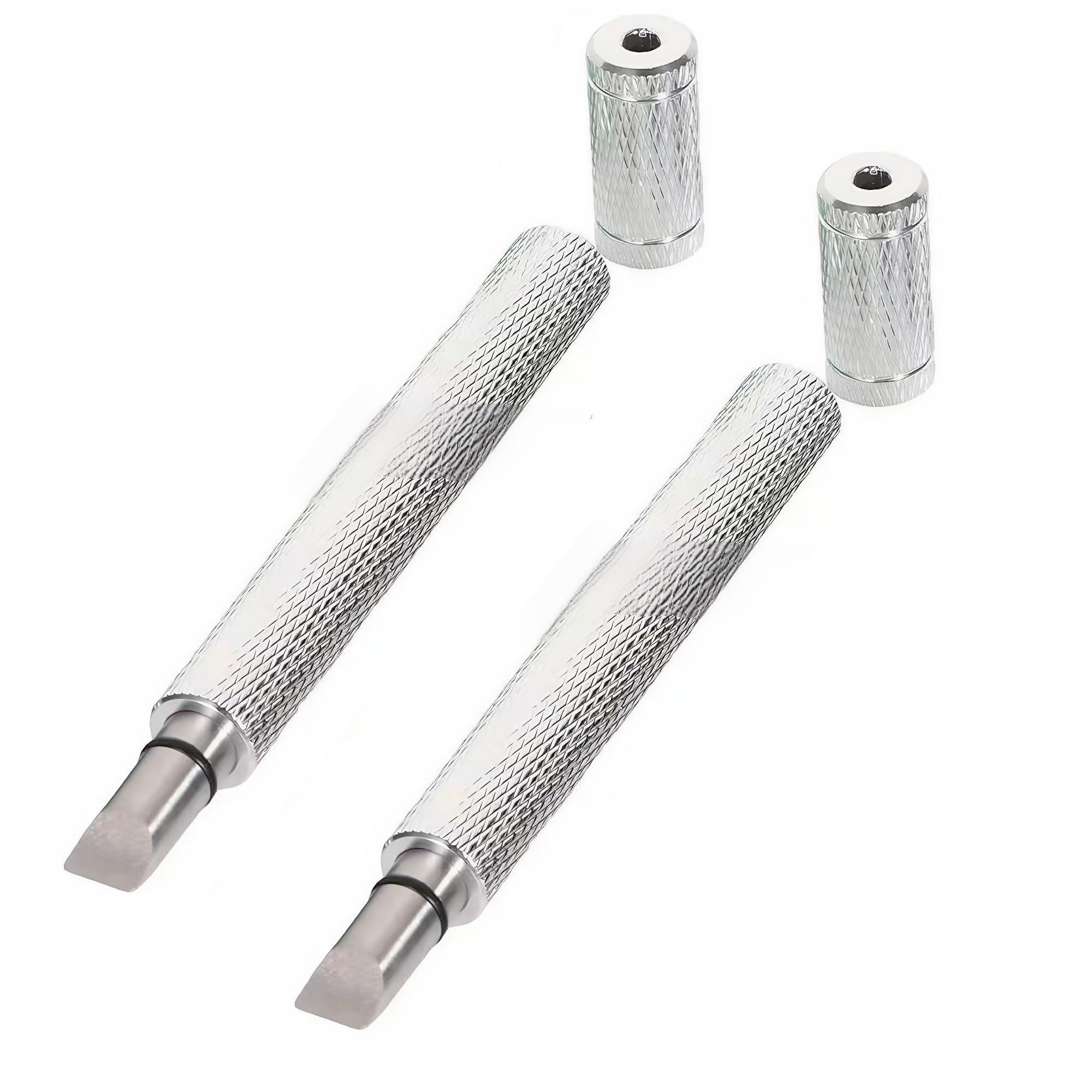 Meichoon 2-Piece Golf Groove Sharpener Kit Durable Aluminum Groove Cleaner Tools for U-Type and V-Type Club Faces TP20Silver