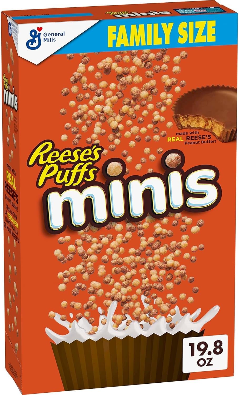 Minis Breakfast Cereal, Chocolate Peanut Butter Cereal, Family Size, 19.8 OZ