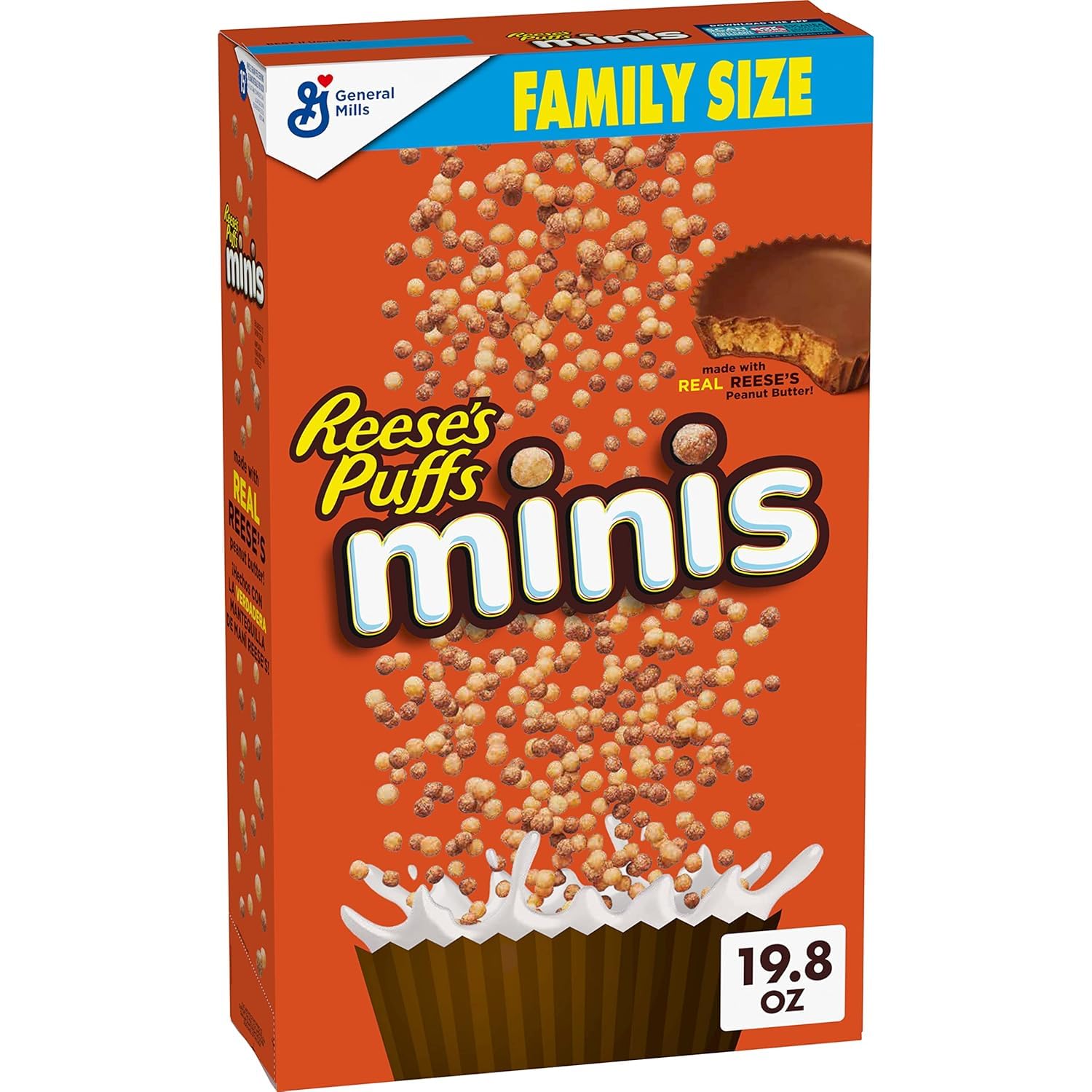 Minis Breakfast Cereal, Chocolate Peanut Butter Cereal, Family Size, 19.8 OZ
