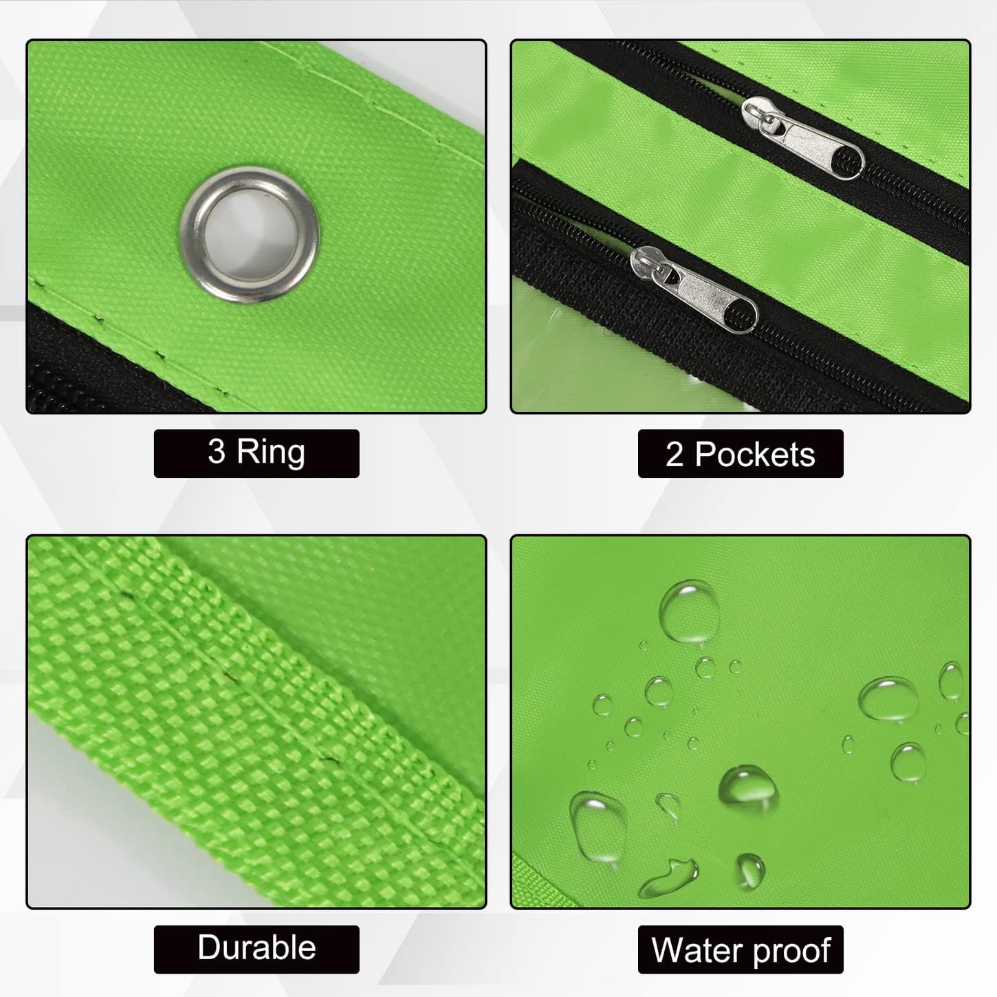YoeeJob 2 Pack Expandable Pencil Pouches for 3 Ring Binders, Green image 3