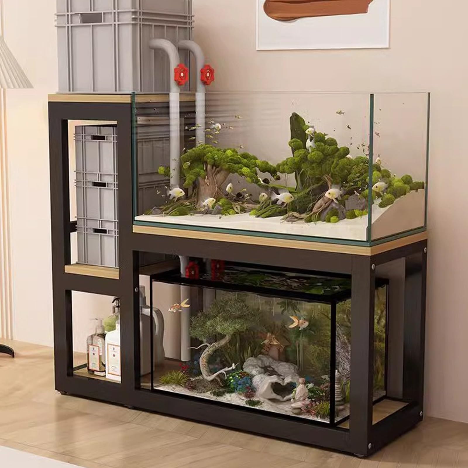 Support en métal pour aquarium de 110 cm : fini les vibrations avec tapis antidérapant