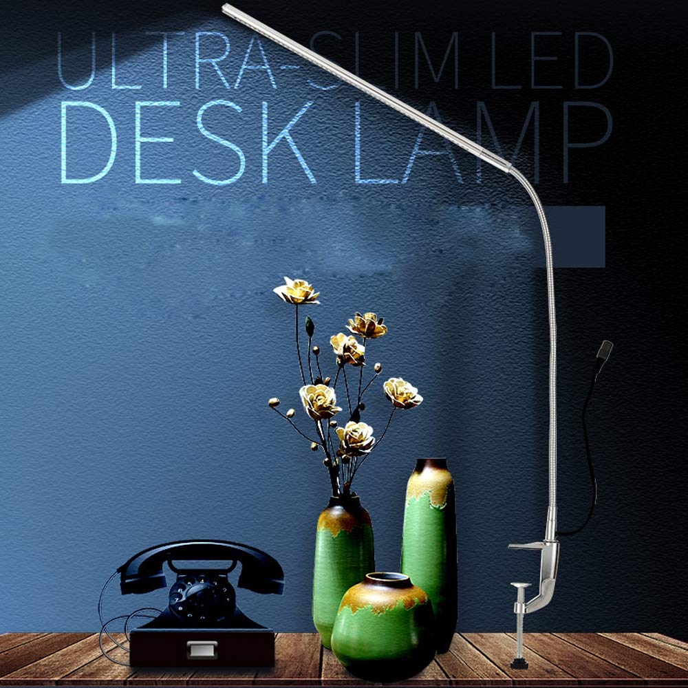 Lampada da tavolo a LED, clip per luce notturna, lampade da tavolo per la lettura con clip per libri, lampada da tavolo girevole, lampada da tavolo per casa, ufficio, lettura, lavoro, studio