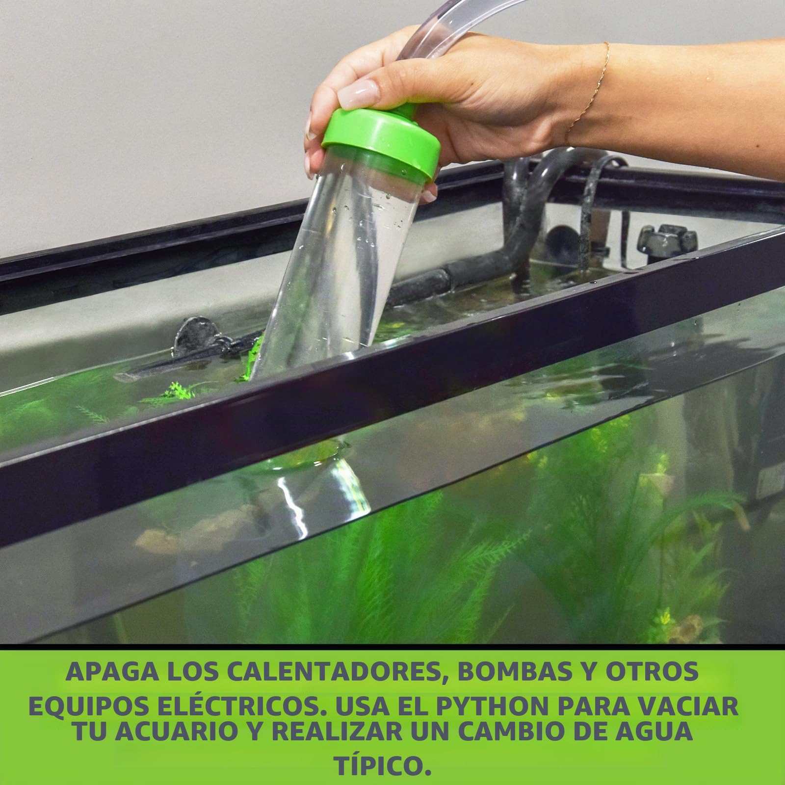 Python - Sistema de Mantenimiento de Acuario sin derrames, Limpiador de Grava y Cambiador de Agua, 50 pies