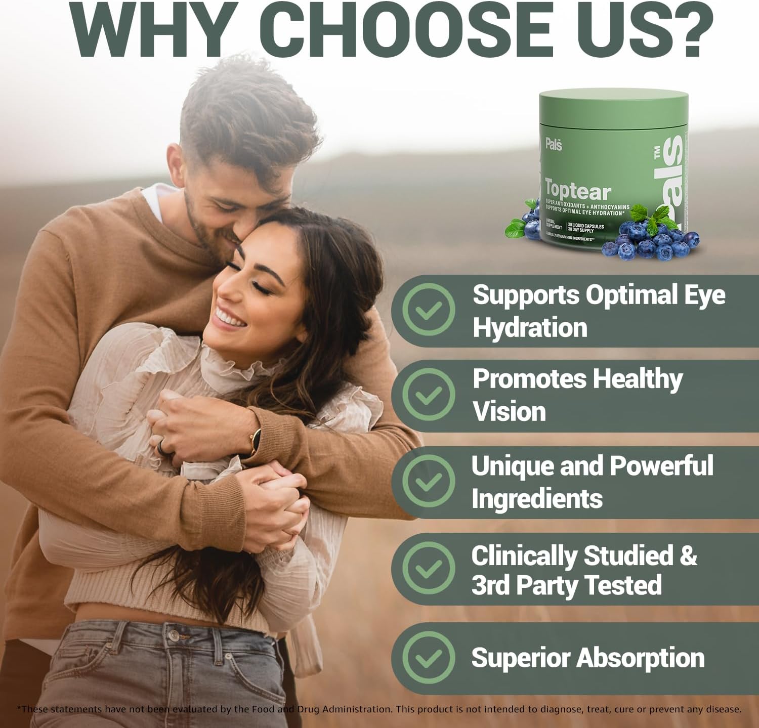 Dry Eye Relief Supplements for Adults with Pure Bilberry Extract Toptear Ultimate Eye Vitamins for Eyesight, Dryness Relief, Strain, Optical Nerve & Vision Care Support, Vegan Capsules (30 Days) PALS - Image 7