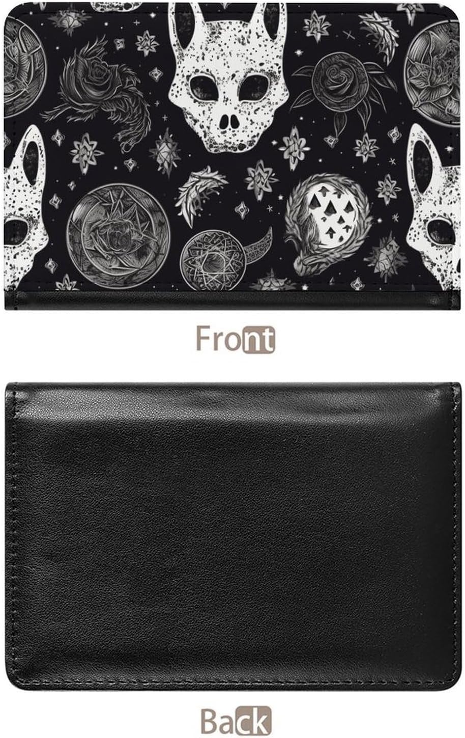 Passport Holder Travel Accessories Skull Cat Moon Gothic Waterproof Passport Travel Wallet with Card Slots for Women Men