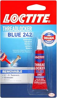 Loctite Blue 242 Threadlocker 6ml - Removable Medium Strength for Nuts Bolts Fasteners, Prevents Vibration Loosening Rust Corrosion