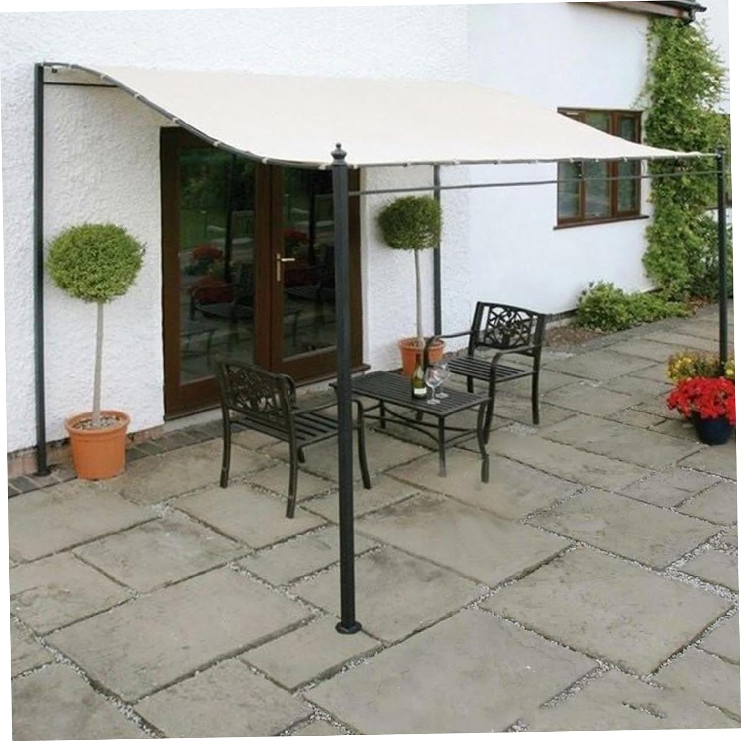 Canvas Canopy Replacement Cover, 9.8x8.5ft Waterproof Sun Shade Sail, Outdoor Canopy for Patio, Yard, Gazebo, Garden, BBQ (Without Bracket)