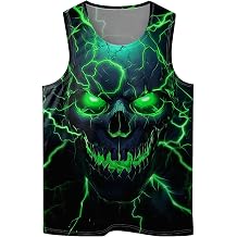 Black Mens Tank Tops Summer Sleeveless Tee Cool Workout T-Shirts Beach Novelty Undershirts
