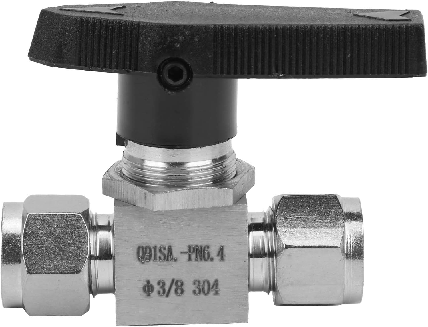 304 Stainless Steel Valve, Control Repeatable Installation SS‑44S6 Water Valve High Pressure for Gas for Liquid(Ф3/8)