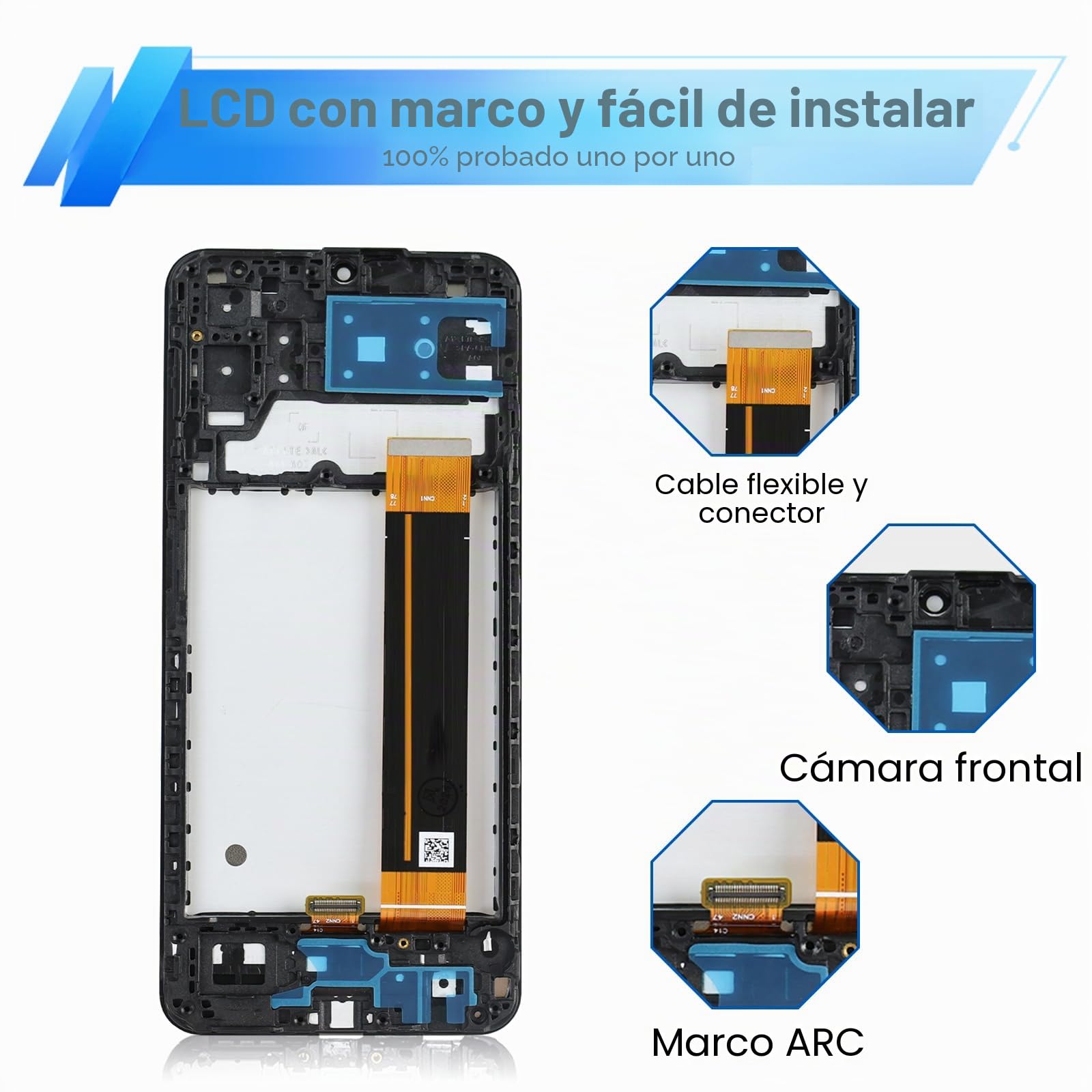 Dinow - Pantalla para Samsung Galaxy A13 4G SM-A135F SM-A137F, reemplazo de pantalla para Samsung A13 4G LCD táctil digitalizador con marco (con herramienta de reparación)