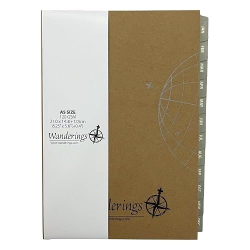 Wanderings Undated Monthly & Weekly Planner Inserts for A5 6-Ring