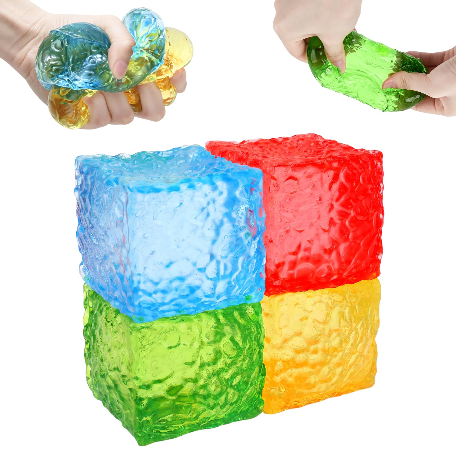 4 Pcs Honeycomb Cube Squishy Fidget Toy, Squeeze Sensory Stress Ball — image 1