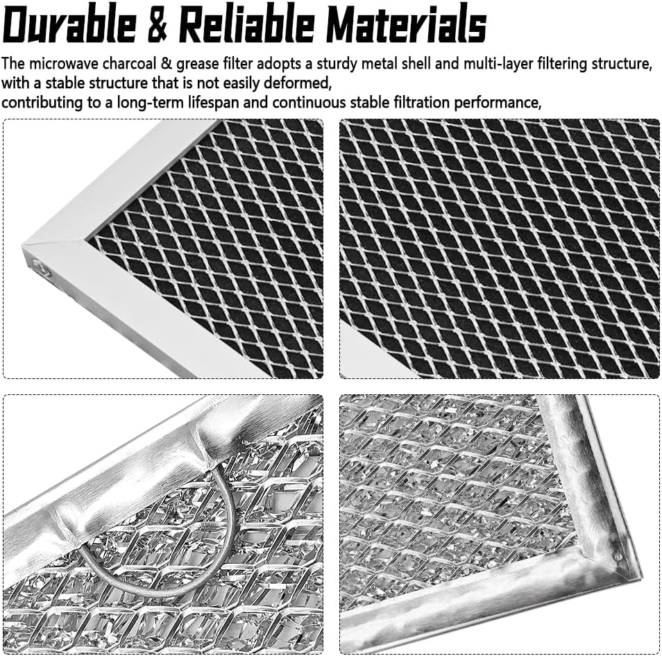 Microwave Grease and Charcoal Filter Kit, Fit for GE Microwave Oven JVM6175EK6ES JVM6175YK6FS JVM6175SK6SS QVM7167RN8SS, Pack of 3