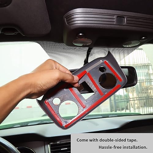 Miniatura 5 de RT-TCZ Cubierta de fibra de carbono para luz de lectura para techo delantero, accesorios interiores para Ford Mustang 2009-2022 (grano de fibra de