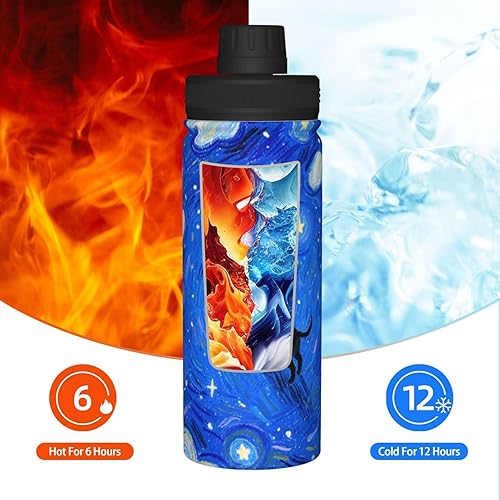 Miniatura 6 de Black Dog - Botella de agua aislada de acero inoxidable de 18 onzas, divertida taza de viaje a prueba de fugas, para bebidas calientes y frías para
