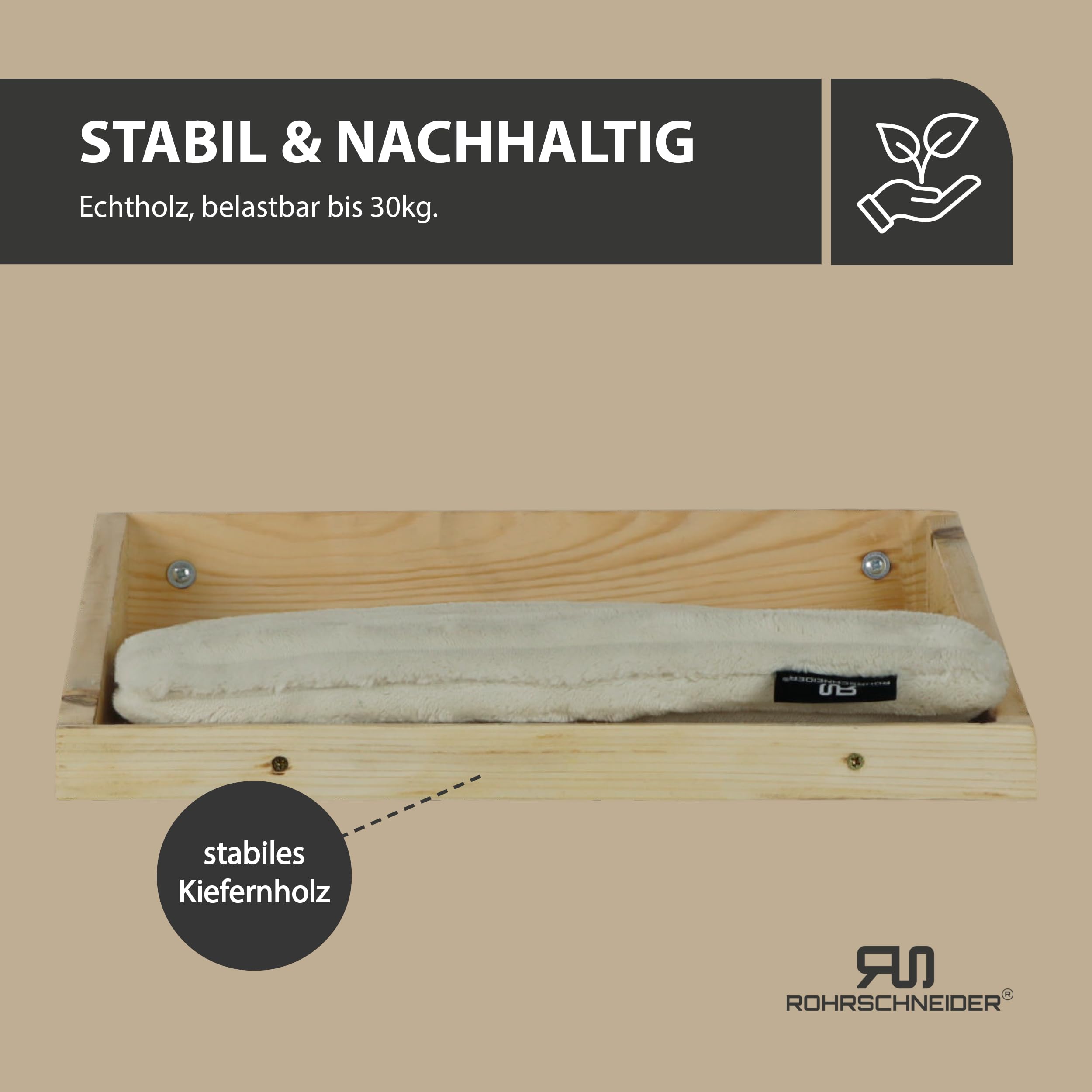 Rohrschneider Kletterwand (alle Katzengr.), Natur (waschb. Kissen beige)
