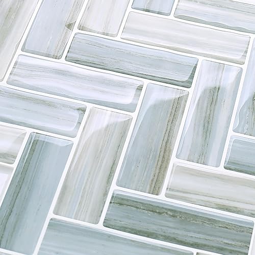 Miniatura 10 de Tilingview Azulejos de vinilo de 10 hojas para salpicaduras de cocina, azulejos autoadhesivos de alta calidad, calcomanías de pared de plástico,