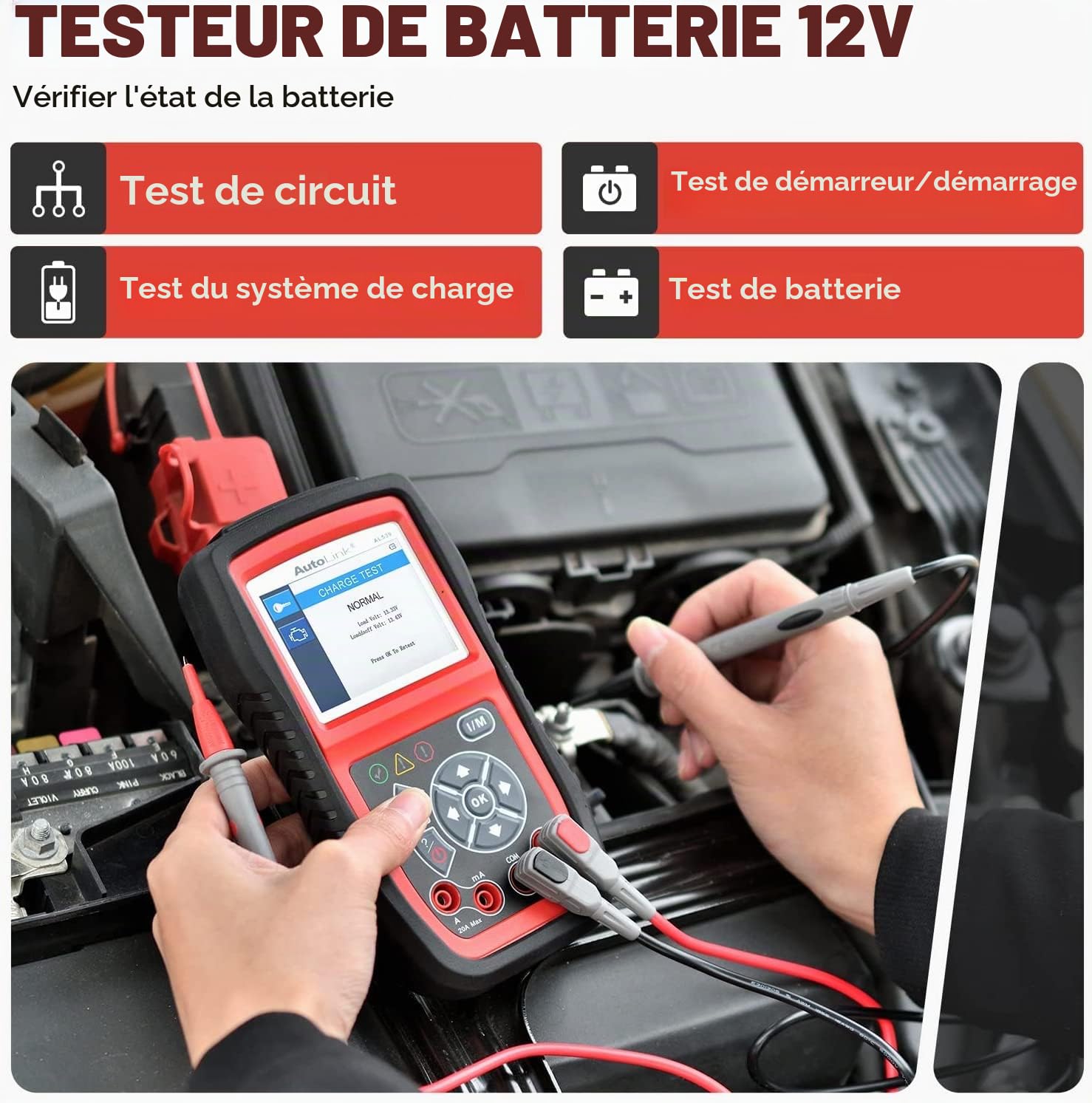 Autel AL539B Diagnostic Voiture OBDII, Scanner de Codes d'erreur