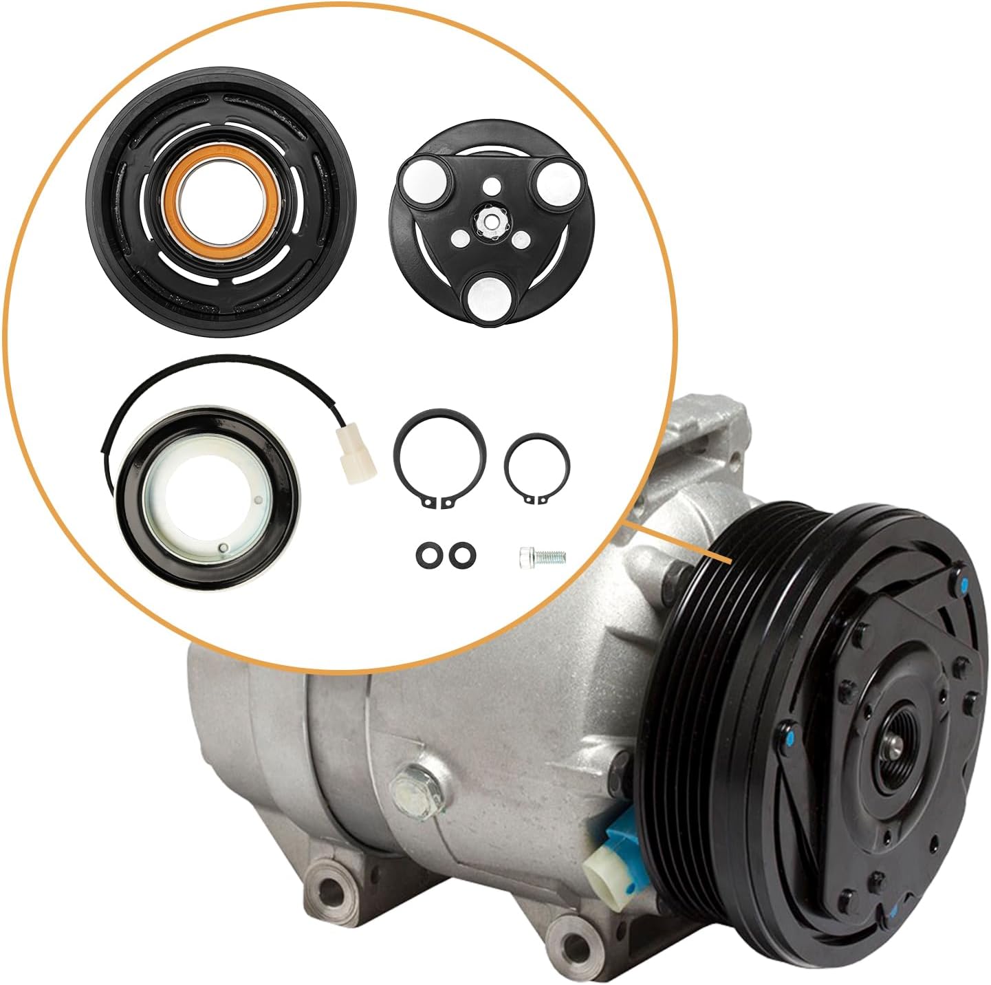 KAX AC Compressor Clutch Kit Replacement for 3 2004-20095 2006-2010 with CO 10759C Air Condition Compressor Clutch