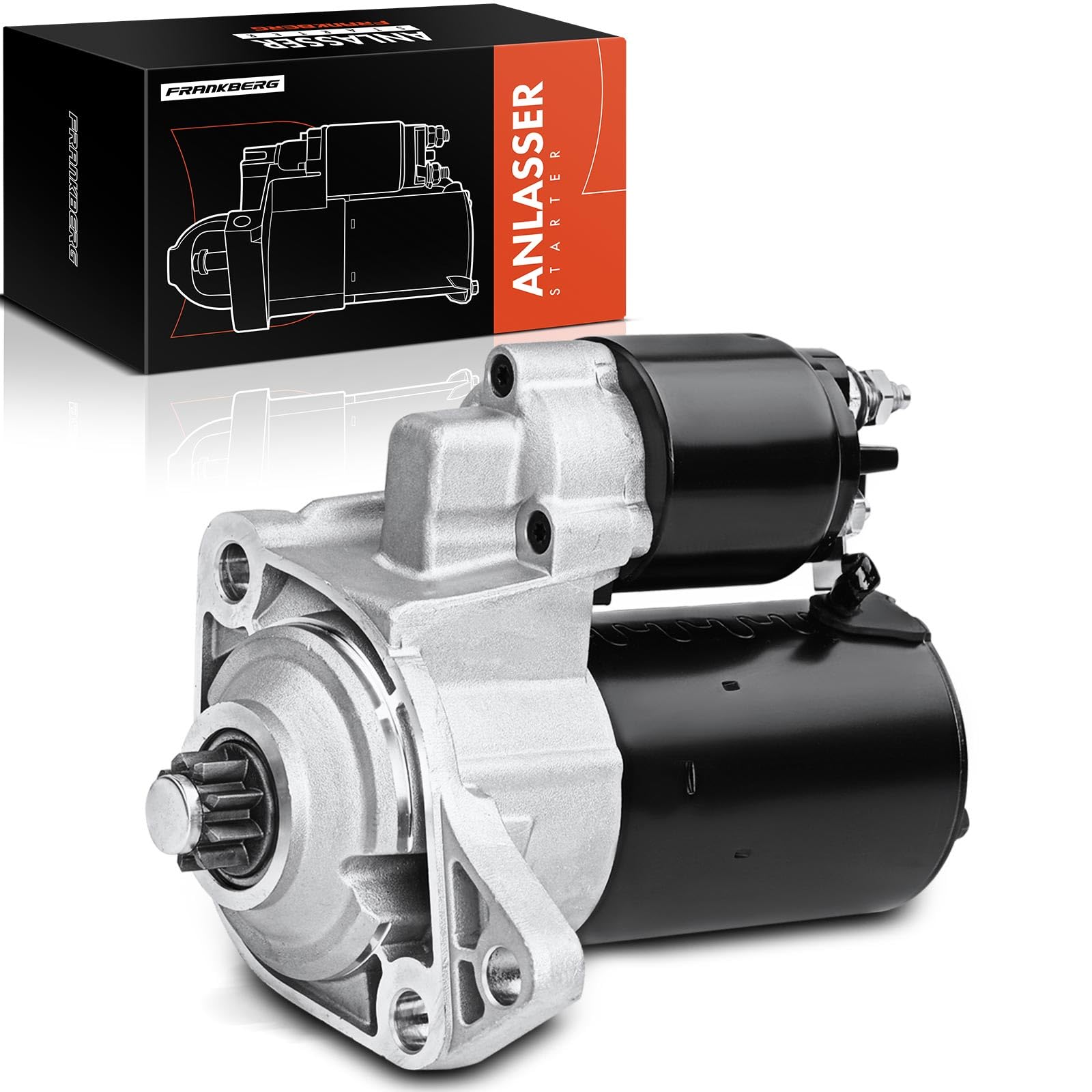 Frankberg Anlasser Starter Anlasser Auto 1,1 KW/12 V/9 Zähnezahl Kompatibel mit Golf IV 1J1 1.4L Golf IV 1J1 1.6L A3 8L1 1.6L Replace# 17781,020911023F