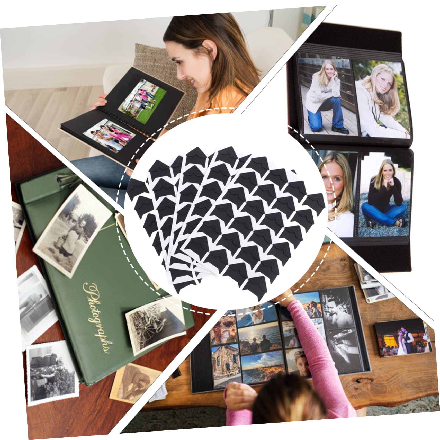 NUOBESTY 50fogli Angoli Autoadesivi per Album Fotografici Decorazioni per Scrapbooking e Progetti Fai Te Angoli per Conservare Le tue Foto Sicurezza