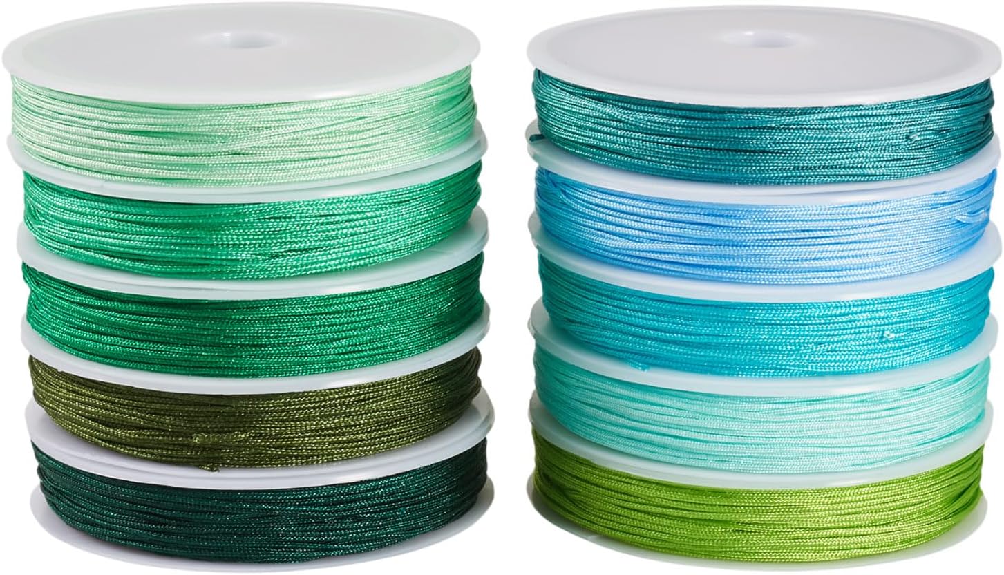 Cheriswelry 10 Rolls 0.8mm Chinese Knotting Cord 10 Colors Polyester Beading String Braided Thread for Bracelet Macrame Kumihimo DIY Jewelry Making 10.94Yds/Roll - Image 7