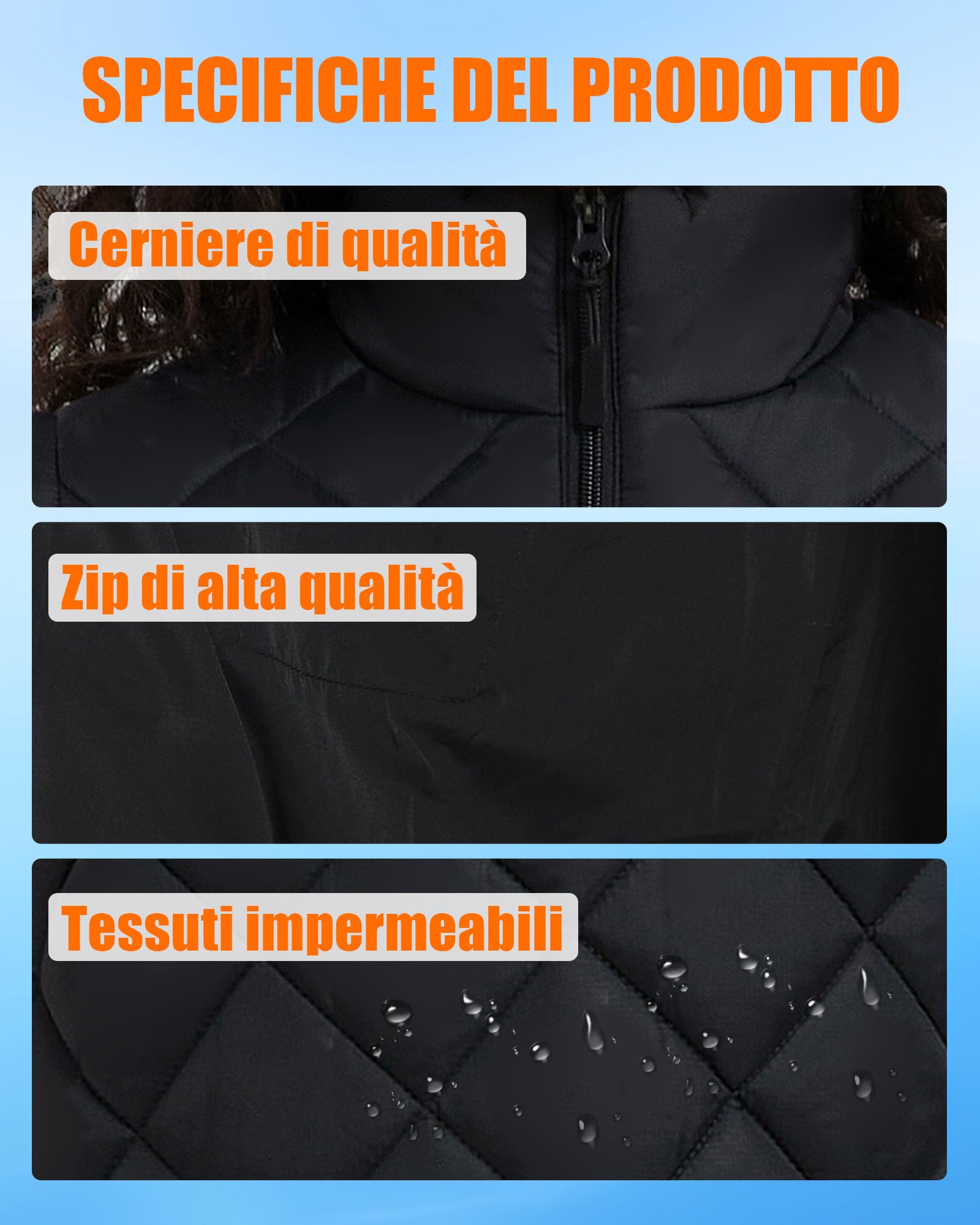 CYCYHEAT Gilet Riscaldato Uomo e Donna con Batteria 7.4V 10000mAh e Controllo 4-in-1 – Gilet Riscaldante Leggero Imbottito