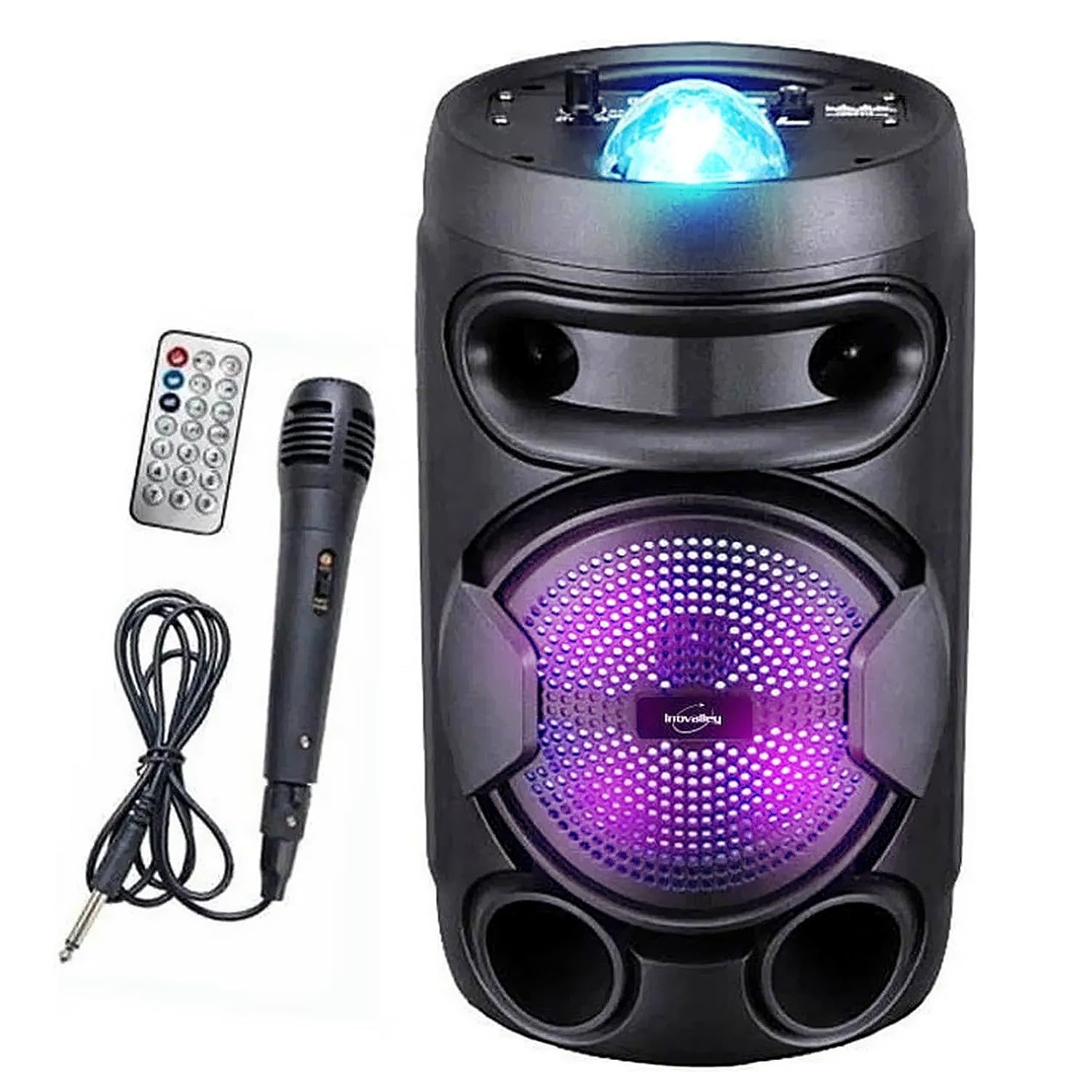 Mini altavoz móvil con batería integrada INOVALLEY KA02 Bowl - 400 W, USB TWS, radio FM, Karaoke infantil luminoso LED