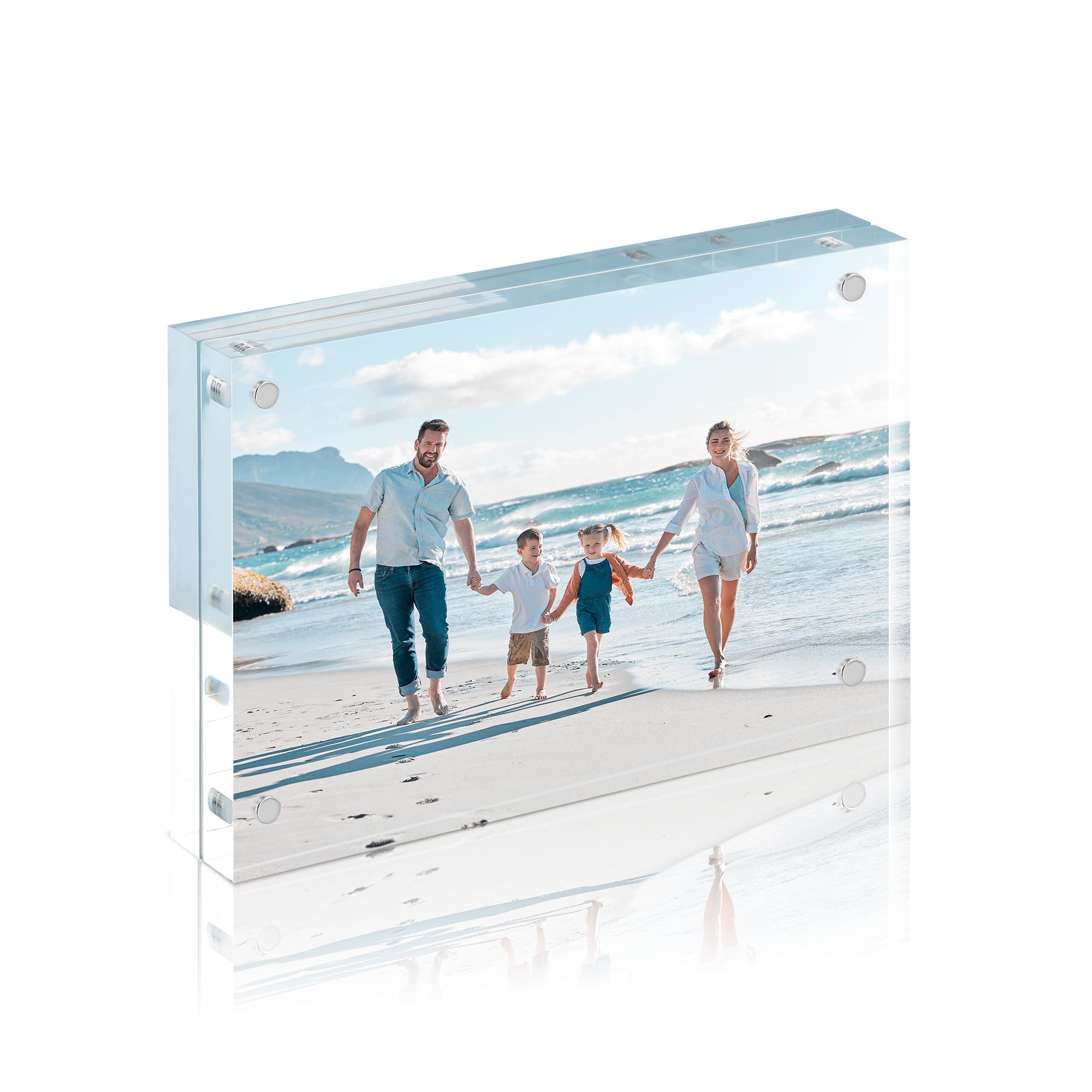 HOUSE DAY Acrylic Picture Frame 4 X 6,Magnetic Double Sided Photo Frame