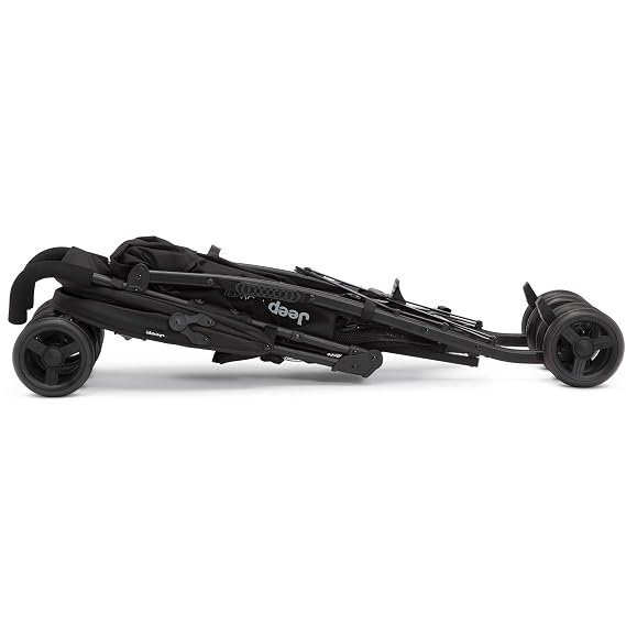 Jeep PowerGlyde Plus Stroller by Delta Children Lightweight Travel Stroller with Smoothest Ride, Aluminum Frame, 4-Position Recline, Extra Large Storage Basket, Black