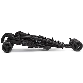 Jeep PowerGlyde Plus Stroller by Delta Children Lightweight Travel Stroller with Smoothest Ride, Aluminum Frame, 4-Position Recline, Extra Large Storage Basket, Black