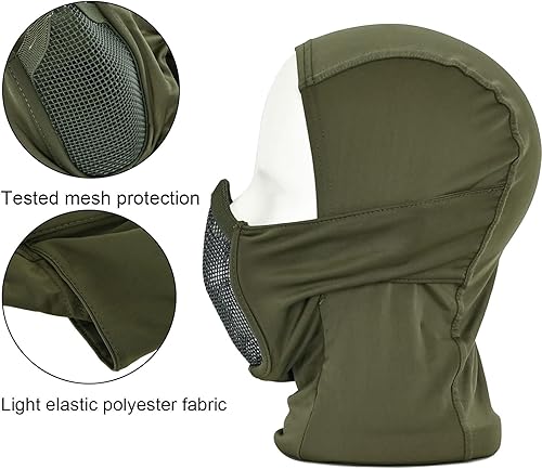 Miniatura 3 de tactifans Airsoft Balaclava Mesh Mask Ninja Style with Full Face Mouth Protection Airsoft Paintball Mask Waterproof Metal Mesh Mask